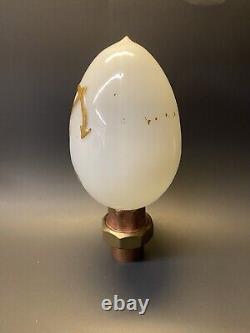 Vintage RARE 1890s Victorian White Milk Glass Hand Painted Cross Easter Egg