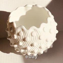 Vintage RARE Fenton Hobnail Milk Glass Bowl/Vase 1980's, Stamped, Excellent