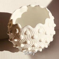 Vintage RARE Fenton Hobnail Milk Glass Bowl/Vase 1980's, Stamped, Excellent