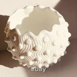 Vintage RARE Fenton Hobnail Milk Glass Bowl/Vase 1980's, Stamped, Excellent