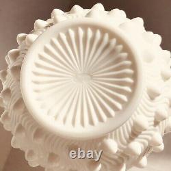 Vintage RARE Fenton Hobnail Milk Glass Bowl/Vase 1980's, Stamped, Excellent