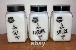 Vintage Rare Mckee Roman Arch White Salt Flour Sugar French Shakers Lislet