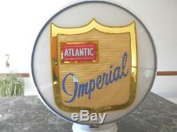 Vintage Rare Original Near Mint Atlantic Imperial Milkglass Gas Pump Globe