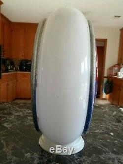 Vintage Rare Original Near Mint Atlantic White Flash Gas Pump Milkglass Globe