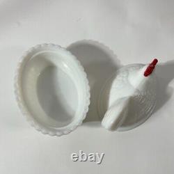 Vintage Rosso/Westmoreland Hen on a Nest White Milk Glass Hen