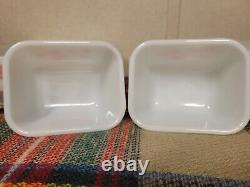 Vintage Set 4 Pyrex Pink Gooseberry Refrigerator Dishes & Lids 501 502 503