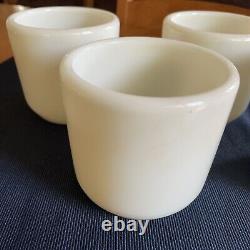 Vintage Set Of 4 Corning WW2 Handwarmer Watchman Mugs Navy Military milk Glass