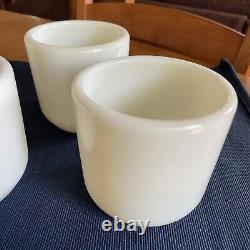 Vintage Set Of 4 Corning WW2 Handwarmer Watchman Mugs Navy Military milk Glass