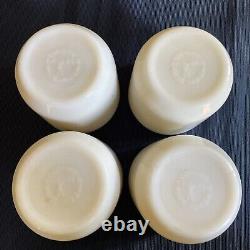 Vintage Set Of 4 Corning WW2 Handwarmer Watchman Mugs Navy Military milk Glass