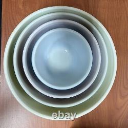 Vintage Set Of 4 Pyrex Primary Nesting Mixing Bowls, Complete 401 402 403 404