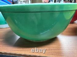 Vintage Set Of 4 Pyrex Primary Nesting Mixing Bowls, Complete 401 402 403 404