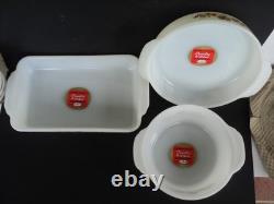 Vintage Set Of 8 pieces Fire King Chanticleer Rooster In OrIginal Box New NOS