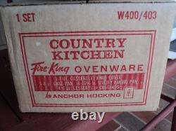 Vintage Set Of 8 pieces Fire King Chanticleer Rooster In OrIginal Box New NOS