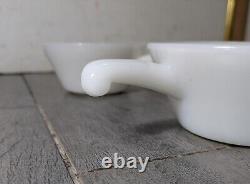 Vintage Set of 11 Anchor Hocking Fire King Milk Glass Soup Bowls w Handles