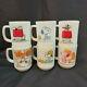 Vintage Set Of 6 Fire King Milk Glass Snoopy Peanuts Coffee Mugs Red Baron +