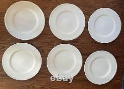 Vintage Set of 6 Westmoreland Beaded Edge Milk Glass Dinner Plates 10.25 EUC