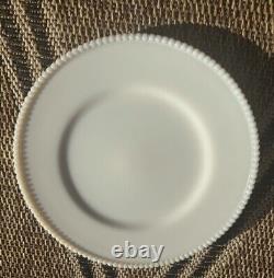 Vintage Set of 6 Westmoreland Beaded Edge Milk Glass Dinner Plates 10.25 EUC