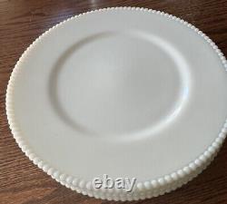 Vintage Set of 6 Westmoreland Beaded Edge Milk Glass Dinner Plates 10.25 EUC