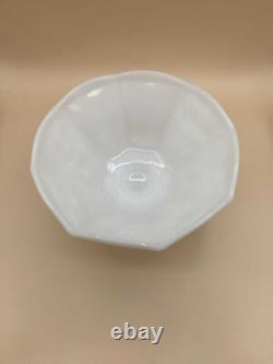 Vintage Set of White Milk Glass Harvest Grapes Serving Bowl/Compote and Lace Edg