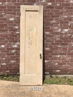 Vintage Solid Wood Closet Pantry Door with Milk Glass Handle Chippy Paint Salvage