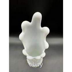 Vintage Swung Vase Fenton White Hobnail Milk Glass Stretch Footed Cottagecore