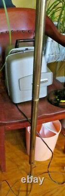 Vintage Tension Pole Lamp 3 Light Milk Glass Hobnail Shades Hurricane