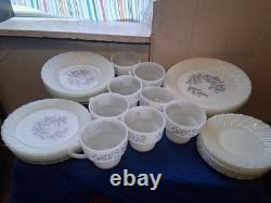 Vintage Termocrisa milk glass full set 40 pieces 8 of each set no chip, cracks