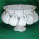 Vintage Thatcher Mckee Milk Glass Punch Bowl Set 12 Cups Stand 9 Pt Punch Bowl