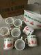 Vintage Tom And Jerry Christmas Punch Bowl 8 Mug Set Hazel Atlas Milk Glass Withbx