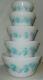 Vintage Turquoise Milk Glass Mixing Bowl Federal Glass Aqua Fruit Fare Rare Set
