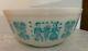 Vintage Turquoise Pyrex Amish Butterprint Nesting Mixing Bowls Set Of 3 Ec White