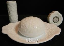 Vintage Ultra Rare (4) Piece Set Oneida Acid Cut Back Cameo Milk Glass Excellent