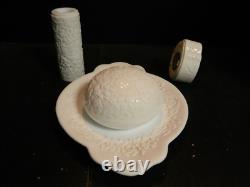 Vintage Ultra Rare (4) Piece Set Oneida Acid Cut Back Cameo Milk Glass Excellent