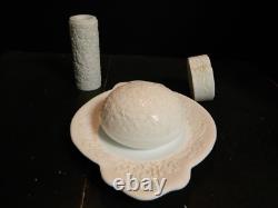 Vintage Ultra Rare (4) Piece Set Oneida Acid Cut Back Cameo Milk Glass Excellent