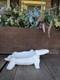 Vintage Unmarked White Milk Glass Nobby Back Turtle Trinket Dish Missing Lid