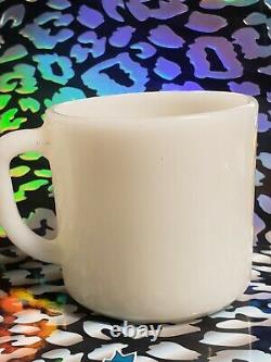 Vintage Unused Fire King Milk Glass Mcdonalds Pair Mugs Cup Advertising