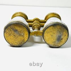 Vintage VERY RARE Milk Glass Binoculars Opera Glasses Candy Container