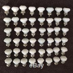 Vintage Victorian 8 Point White Milk Glass Cabinet Knobs Lot Of 48