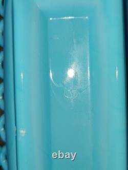 Vintage WESTMORELAND BLUE CAT MILK GLASS CANDY DISH WithBlue/Green Glass Eye-READ