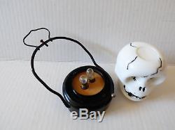 Vintage Wales Halloween White milk glass Skull Lantern Halloween HONG KONG