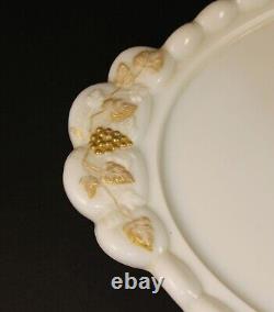 Vintage Westmoreland 7 Piece Vanity Set Milk Glass Gold Grapes Near Mint