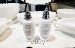 Vintage Westmoreland/Imperial Milk Glass aquired set Paneled grape design