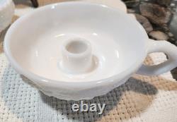 Vintage Westmoreland/Imperial Milk Glass aquired set Paneled grape design