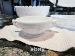 Vintage Westmoreland/Imperial Milk Glass aquired set Paneled grape design