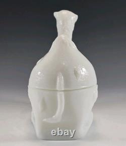 Vintage Westmoreland Milk Glass Camel Covered Dish with Labels Humphrey MINT