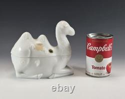 Vintage Westmoreland Milk Glass Camel Covered Dish with Labels Humphrey MINT