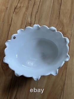 Vintage Westmoreland Milk Glass Footed Centerpiece Bowl Grapevine Pattern