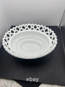 Vintage Westmoreland Milk Glass Lion Dancing Sailor with Lace Basket Atterbury