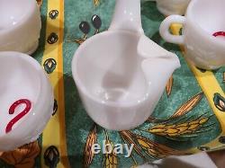 Vintage Westmoreland Milk Glass Punch Bowl Set -12 Cups, Hooks, Stand Bowl Ladle