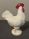 Vintage Westmoreland Milk Glass Rooster Covered Dish Pedestal Hand Painted W Mar